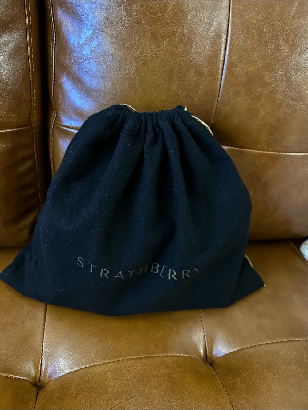 Strathberry East West Mini Black Leather Gold Hardware - Picture 11 of 11